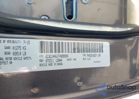 2015 Chrysler 300 Limited из США, поврежденный, VIN 2C3CCAAG1FH898994